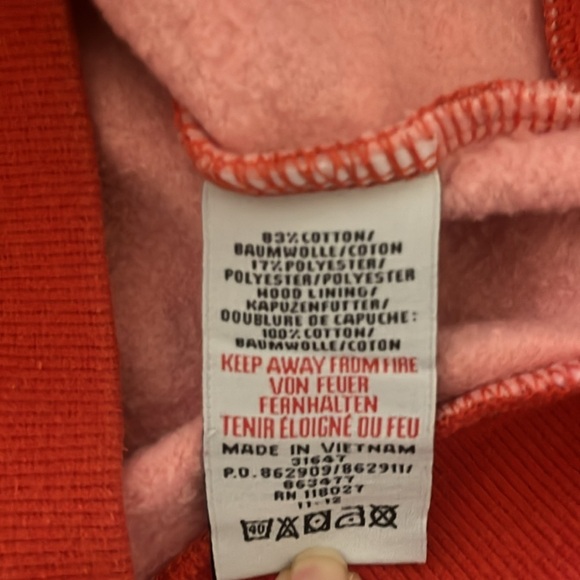 Mini Boden Zipper Hoodie Pink Red Striped Jacket Size 5-6 Y - Picture 10 of 11